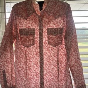 Wrangler Pink Floral Button Down Shirt